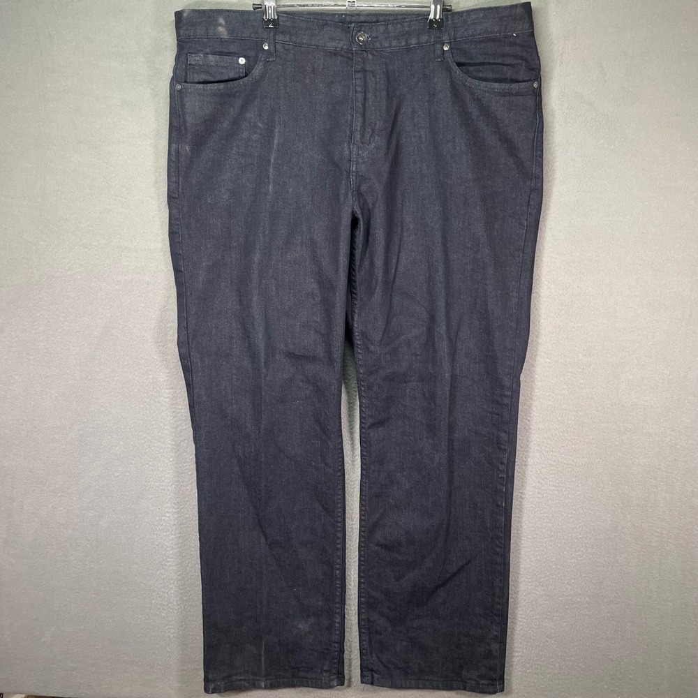 Calvin Klein Straight Jeans Mens 40x30 Dark Blue Denim Casual Pants